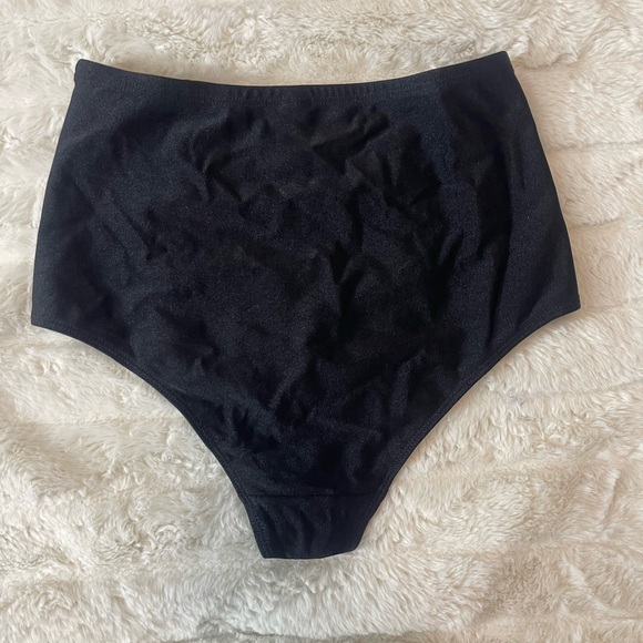 High-Waist Black Bikini Bottoms - Picture 2 of 2